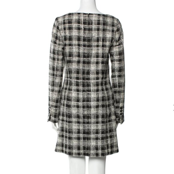 Veronica Beard Sondra Tweed Plaid Print Mini Dress Size: M | US 6 - Picture 7 of 14